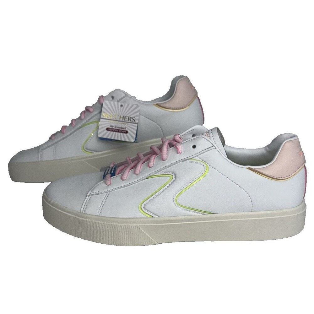 Skechers Court Classics Eden LX Womens 11 Sneakers Shoes White Pink Green Tennis